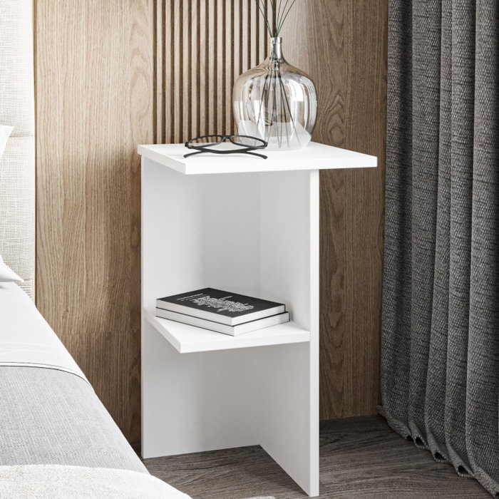 Hanah Home Mesilla de Noche Blanca 36x60x36 cm